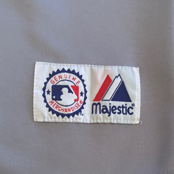 Majestic Los Angeles Anaheim Angels Baseball Gray and Red Jersey - Picture 5 of 7